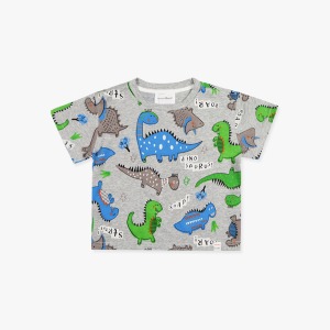 공룡 프린트 티셔츠